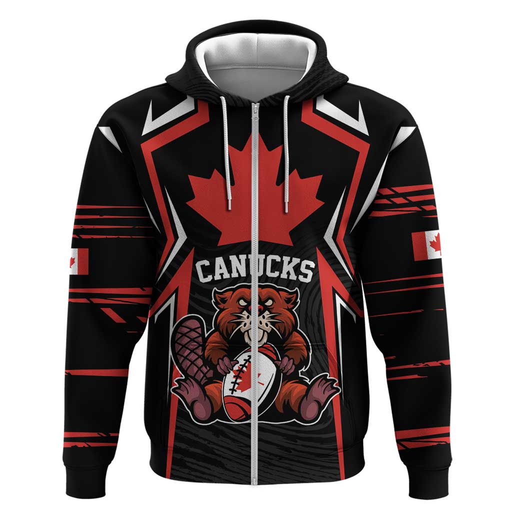 Custom Canada Rugby Pacific Hoodie Beaver and Maple Leaf LT9