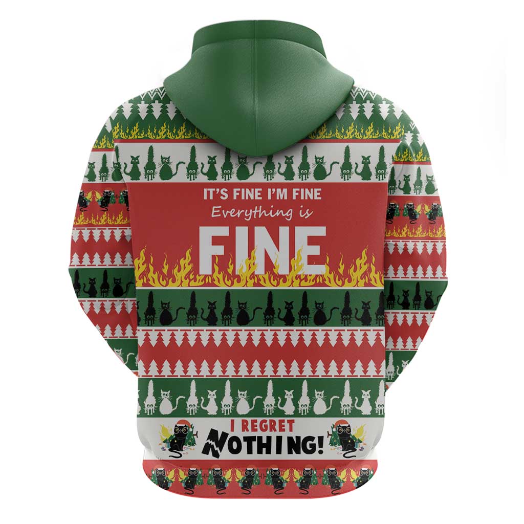 Merry Cat-Mas Hoodie Christmas It's Fine I'm Fine Everything is Fine LT9