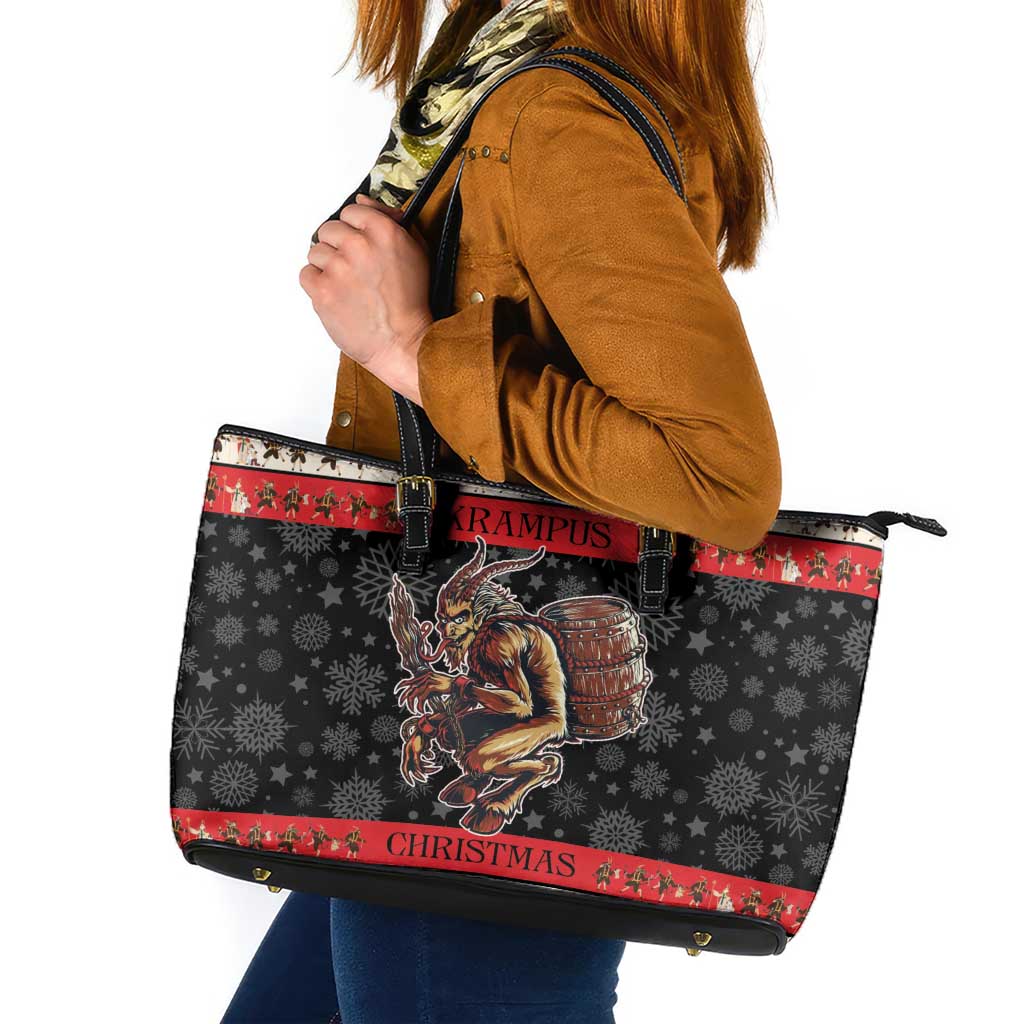 Krampus The Christmas Devil Leather Tote Bag LT9