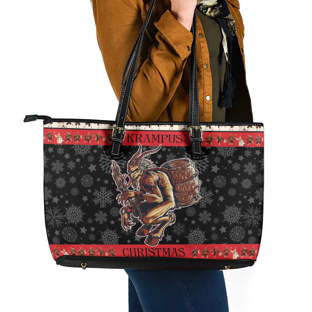 Krampus The Christmas Devil Leather Tote Bag LT9