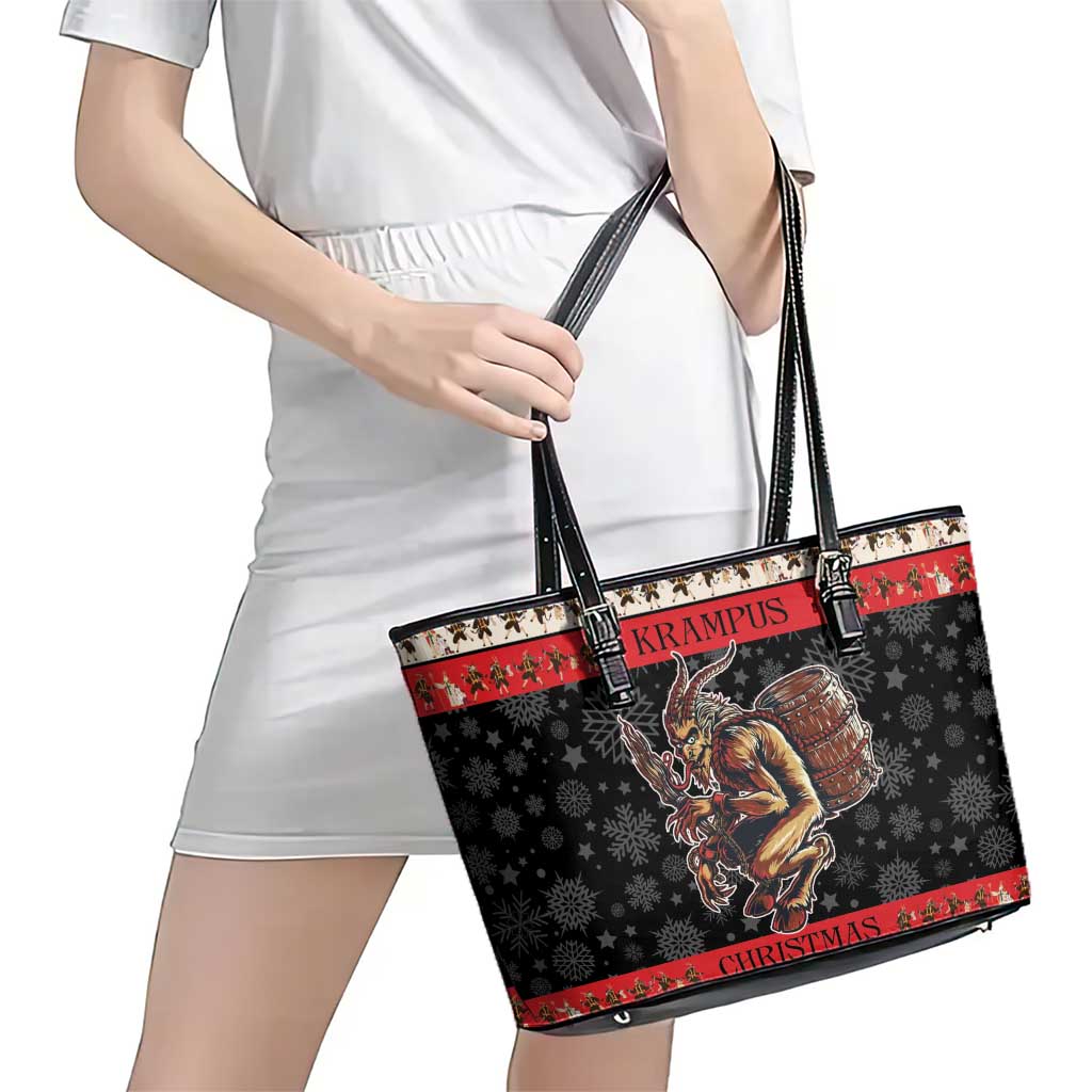 Krampus The Christmas Devil Leather Tote Bag LT9