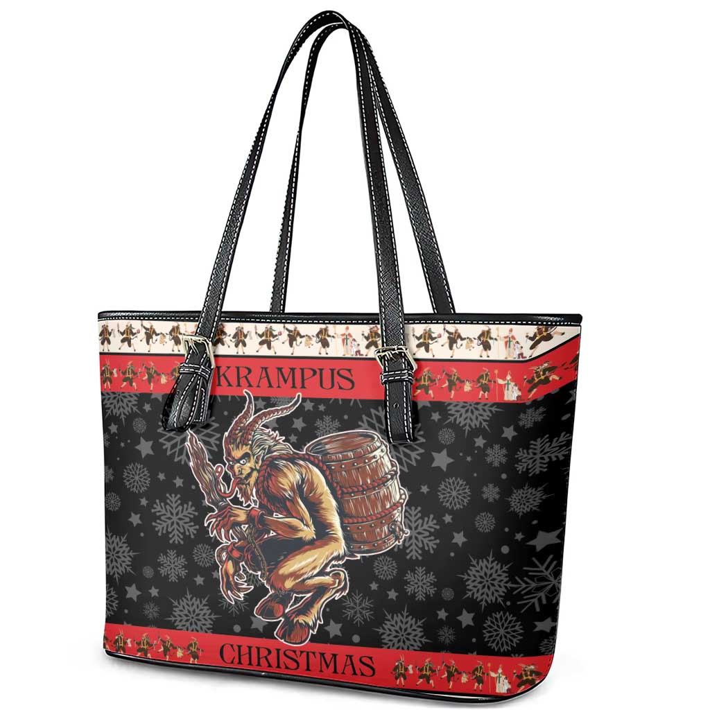Krampus The Christmas Devil Leather Tote Bag LT9
