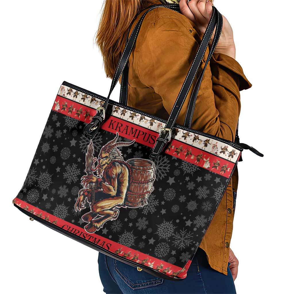Krampus The Christmas Devil Leather Tote Bag LT9