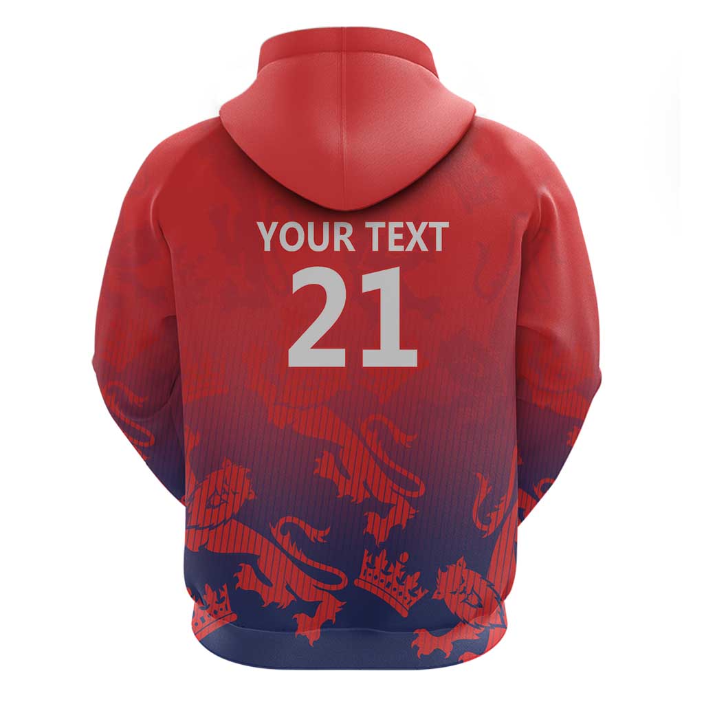 England Cricket Custom Hoodie Three Lions With Flag LT9