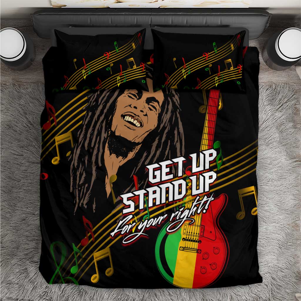 Legend Bob Get Up Stand Up Bedding Set Black Jamaican Reggae Multicolored LT9