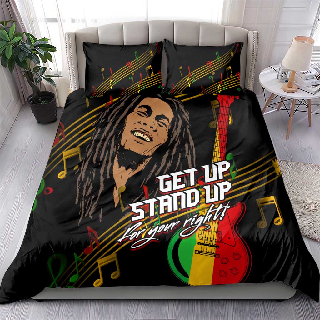 Legend Bob Get Up Stand Up Bedding Set Black Jamaican Reggae Multicolored LT9