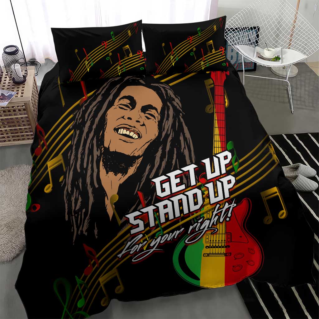 Legend Bob Get Up Stand Up Bedding Set Black Jamaican Reggae Multicolored LT9
