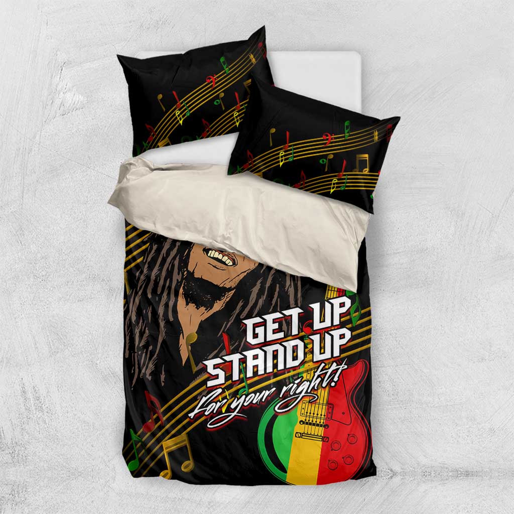 Legend Bob Get Up Stand Up Bedding Set Black Jamaican Reggae Multicolored LT9