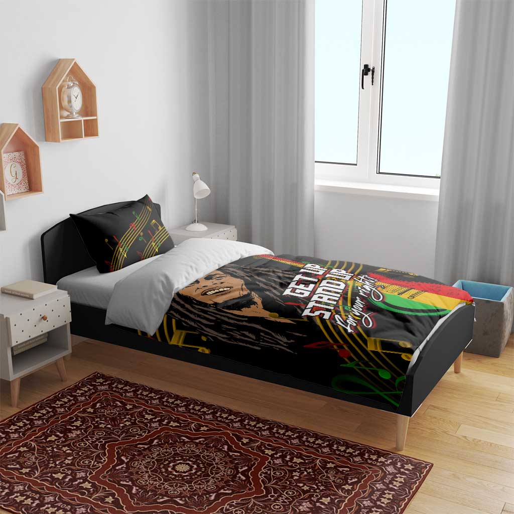 Legend Bob Get Up Stand Up Bedding Set Black Jamaican Reggae Multicolored LT9