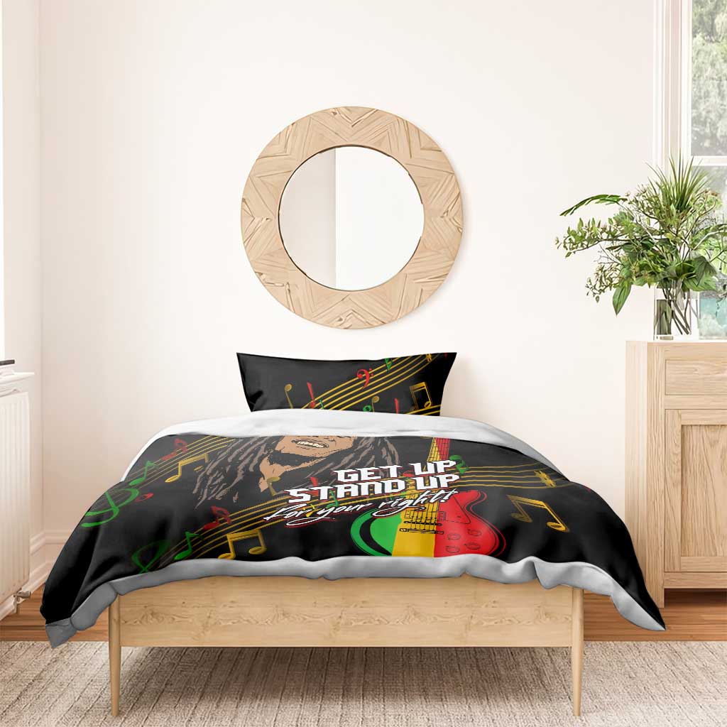 Legend Bob Get Up Stand Up Bedding Set Black Jamaican Reggae Multicolored LT9