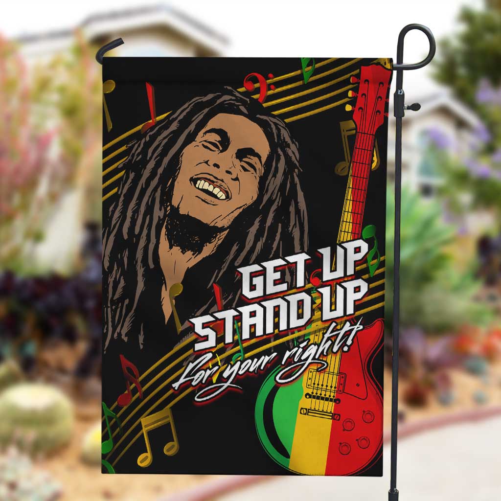 Legend Bob Get Up Stand Up Garden Flag Black Jamaican Reggae Multicolored LT9