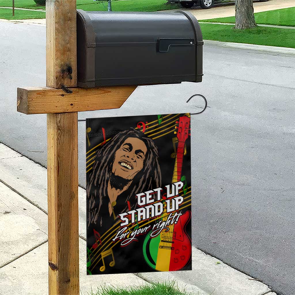 Legend Bob Get Up Stand Up Garden Flag Black Jamaican Reggae Multicolored LT9