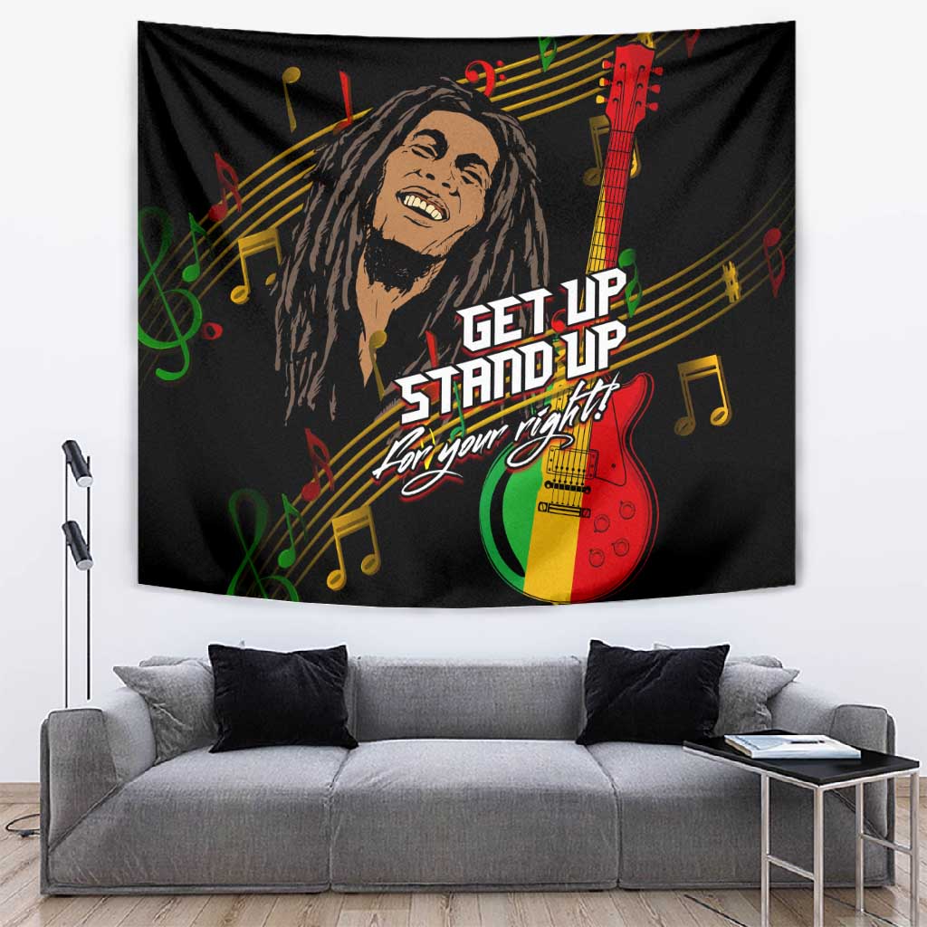 Legend Bob Get Up Stand Up Tapestry Black Jamaican Reggae Multicolored LT9