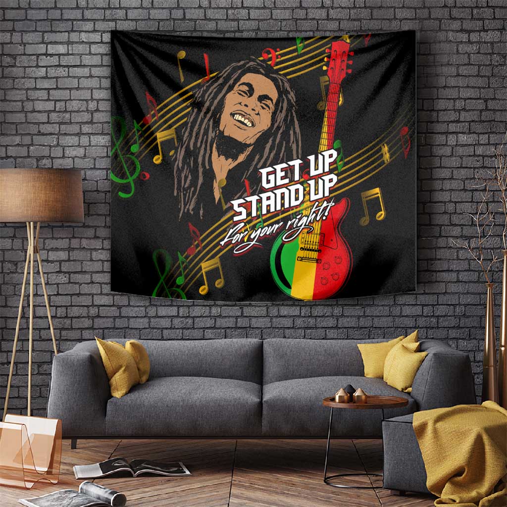 Legend Bob Get Up Stand Up Tapestry Black Jamaican Reggae Multicolored LT9