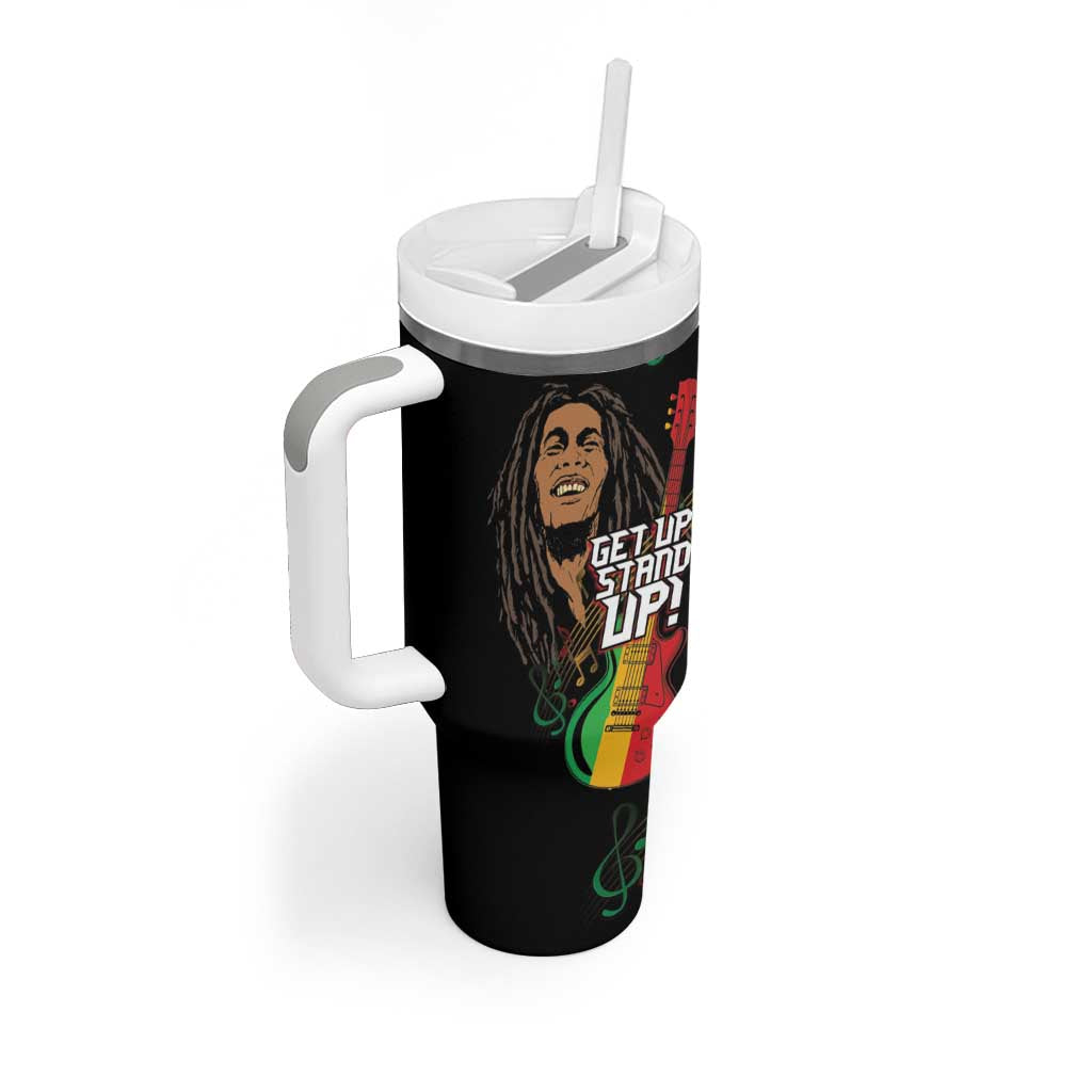 Legend Bob Get Up Stand Up Tumbler With Handle Black Jamaican Reggae Multicolored LT9