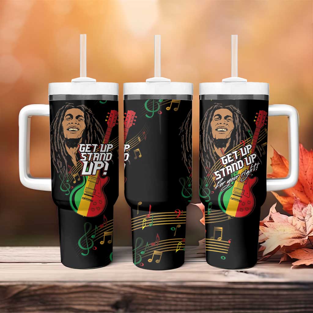 Legend Bob Get Up Stand Up Tumbler With Handle Black Jamaican Reggae Multicolored LT9