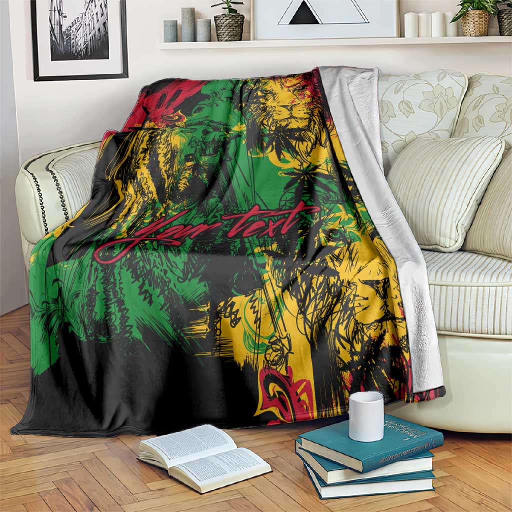 Rastafarian Lion Legend Bob Blanket Black Jamaican Reggae Festival Sketch Portrait LT9