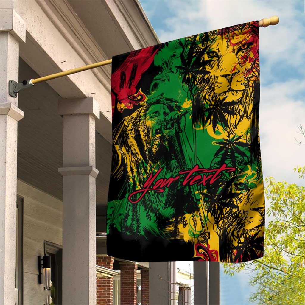 Rastafarian Lion Legend Bob Garden Flag Black Jamaican Reggae Festival Sketch Portrait LT9