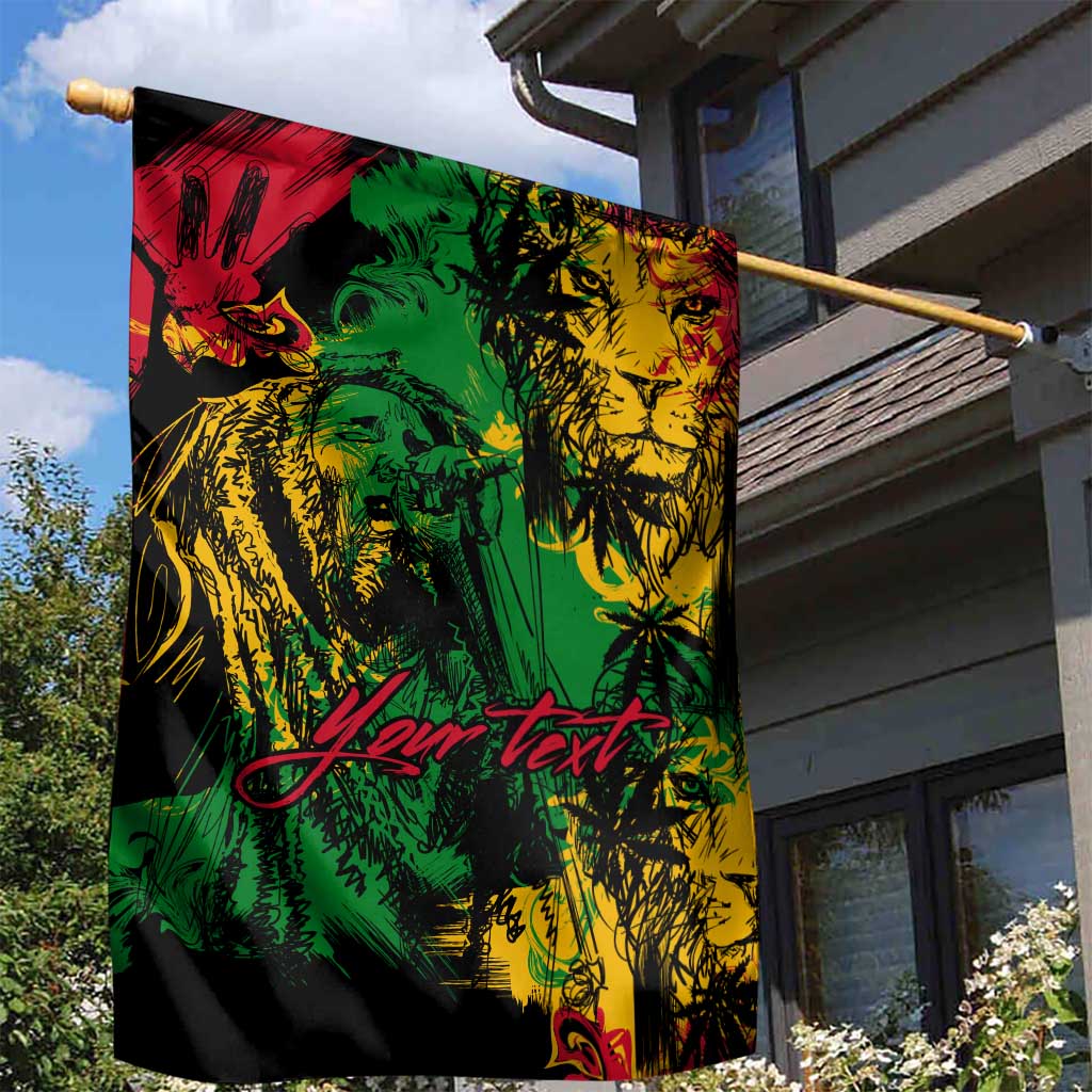 Rastafarian Lion Legend Bob Garden Flag Black Jamaican Reggae Festival Sketch Portrait LT9