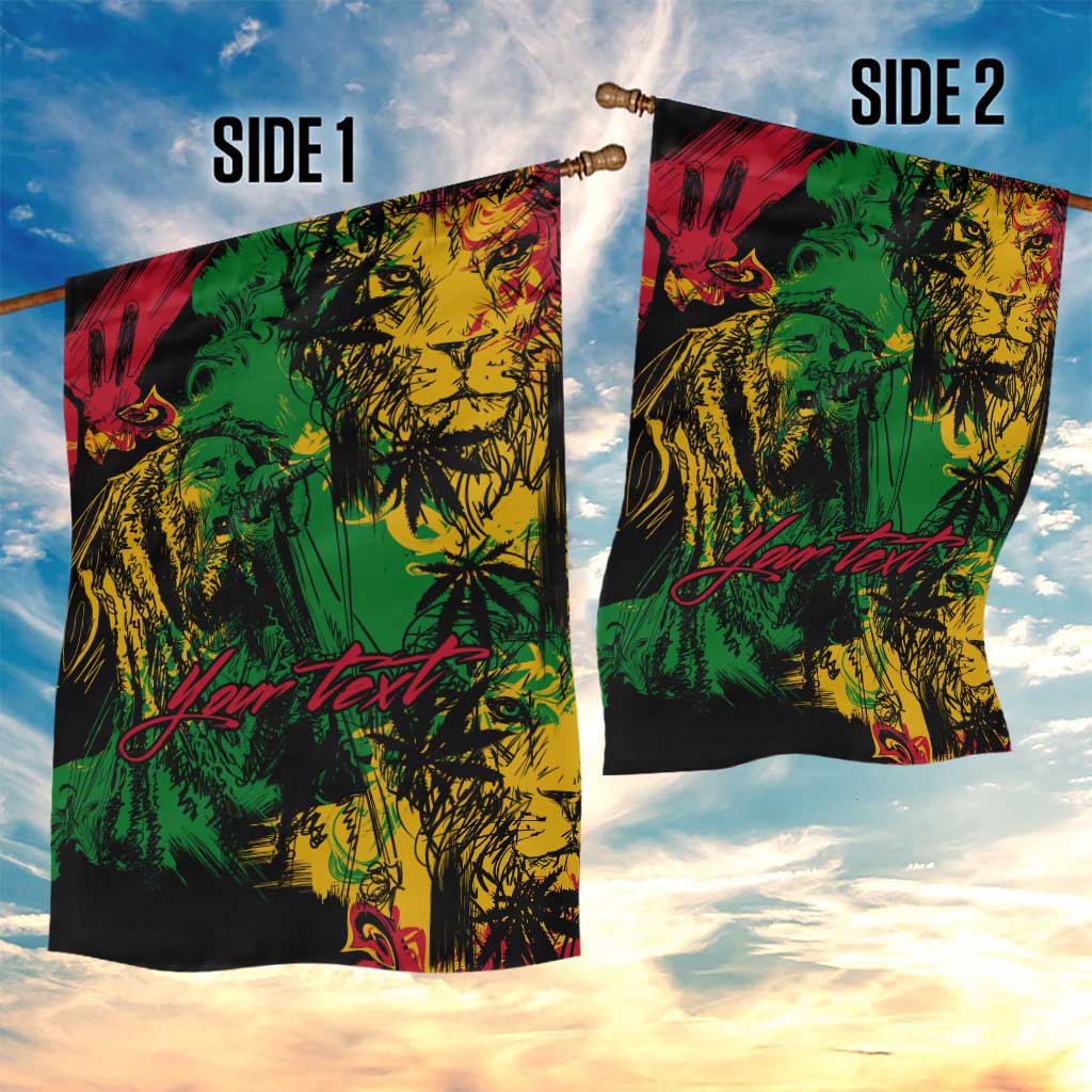 Rastafarian Lion Legend Bob Garden Flag Black Jamaican Reggae Festival Sketch Portrait LT9