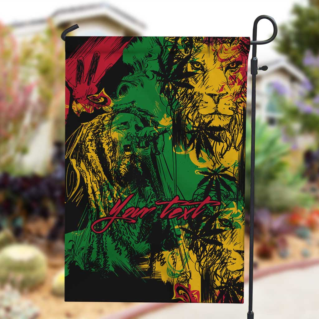 Rastafarian Lion Legend Bob Garden Flag Black Jamaican Reggae Festival Sketch Portrait LT9