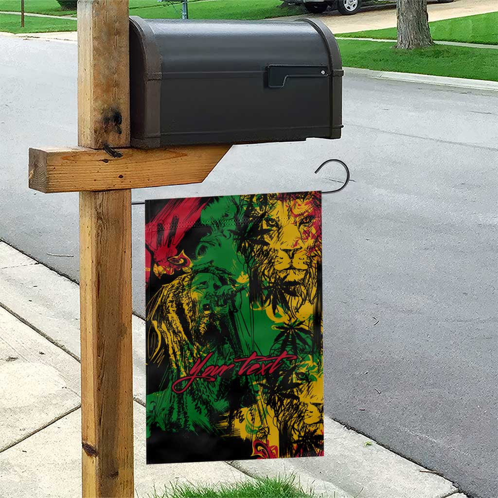 Rastafarian Lion Legend Bob Garden Flag Black Jamaican Reggae Festival Sketch Portrait LT9