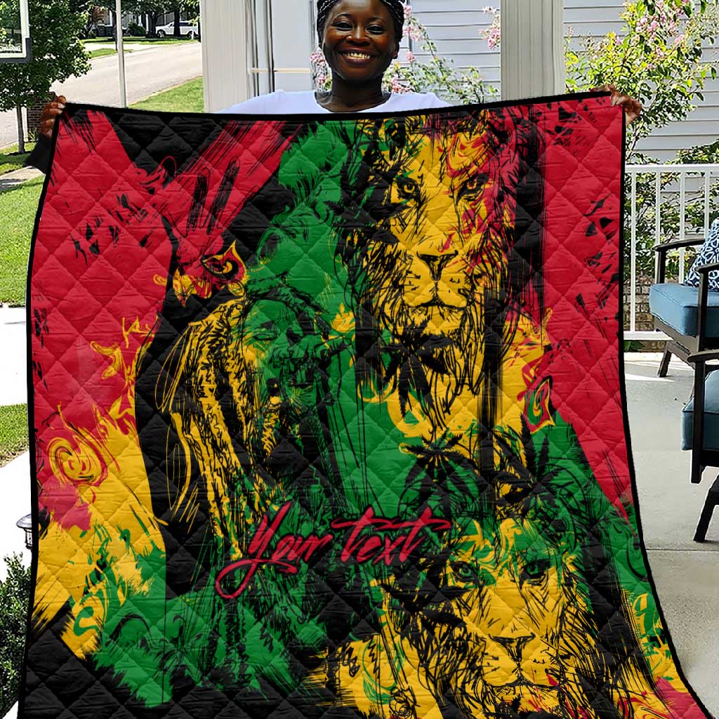 Rastafarian Lion Legend Bob Quilt Black Jamaican Reggae Festival Sketch Portrait LT9