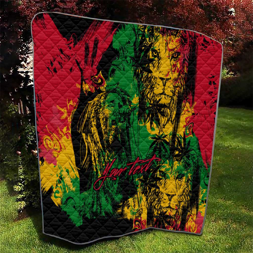 Rastafarian Lion Legend Bob Quilt Black Jamaican Reggae Festival Sketch Portrait LT9