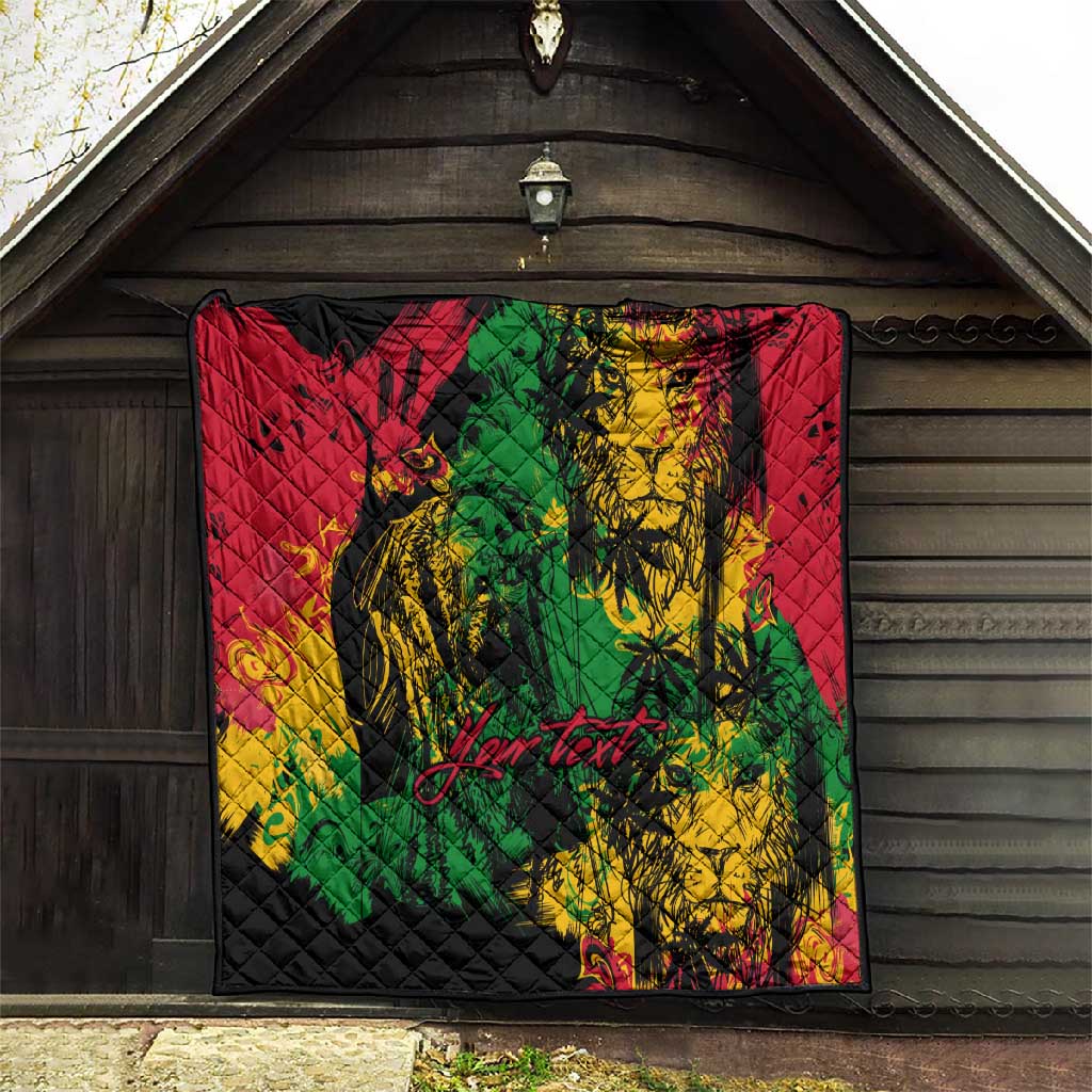 Rastafarian Lion Legend Bob Quilt Black Jamaican Reggae Festival Sketch Portrait LT9