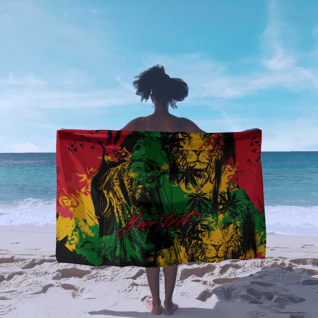 Rastafarian Lion Legend Bob Sarong Black Jamaican Reggae Festival Sketch Portrait LT9