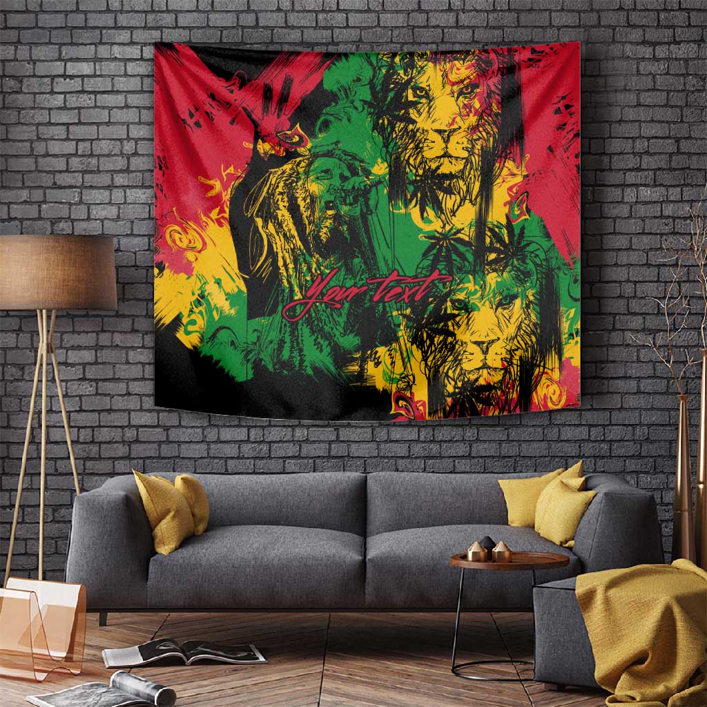Rastafarian Lion Legend Bob Tapestry Black Jamaican Reggae Festival Sketch Portrait LT9