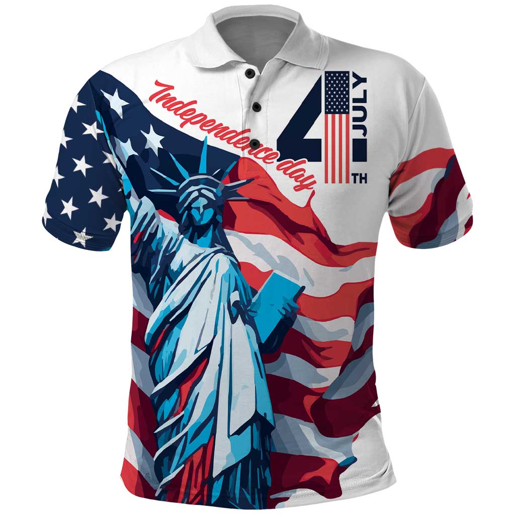 Personalized United States Independence Day Polo Shirt Statue of Liberty Happy 4th Of July LT9