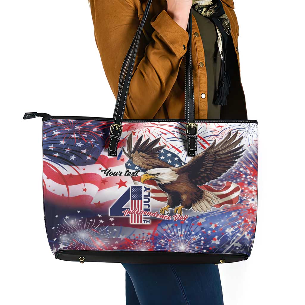 Personalized American Eagles 4th of July Leather Tote Bag USA Independence Day LT9
