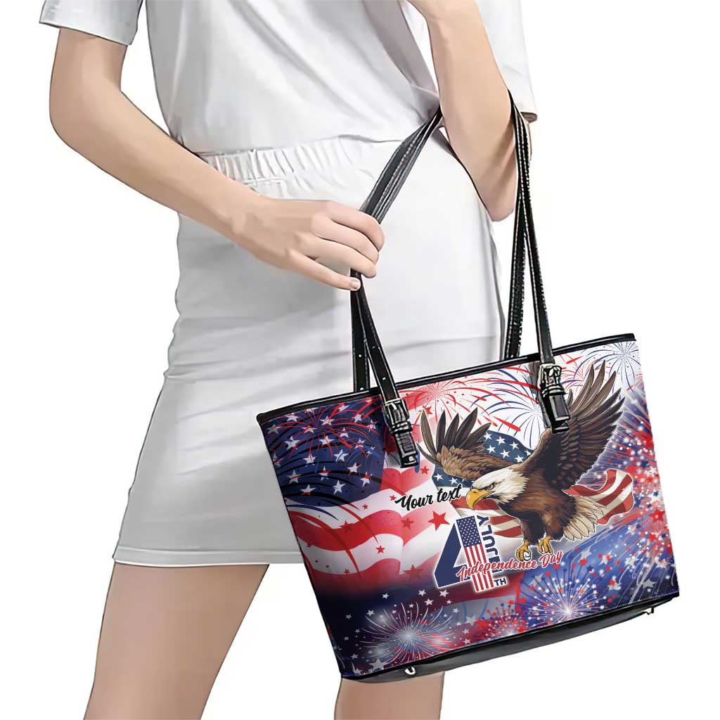 Personalized American Eagles 4th of July Leather Tote Bag USA Independence Day LT9