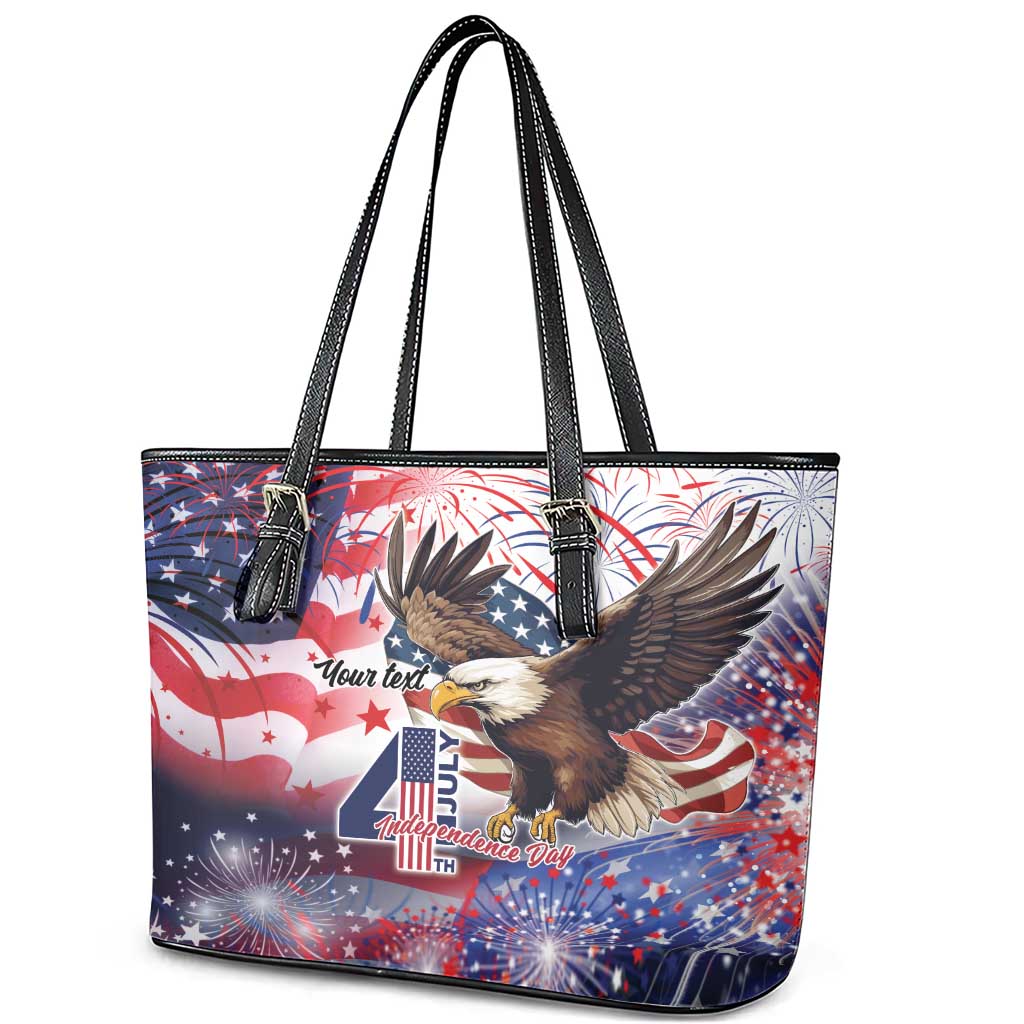 Personalized American Eagles 4th of July Leather Tote Bag USA Independence Day LT9