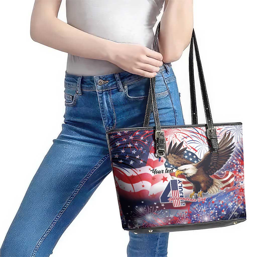 Personalized American Eagles 4th of July Leather Tote Bag USA Independence Day LT9