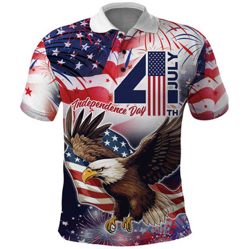 Personalized American Eagles 4th of July Polo Shirt USA Independence Day LT9