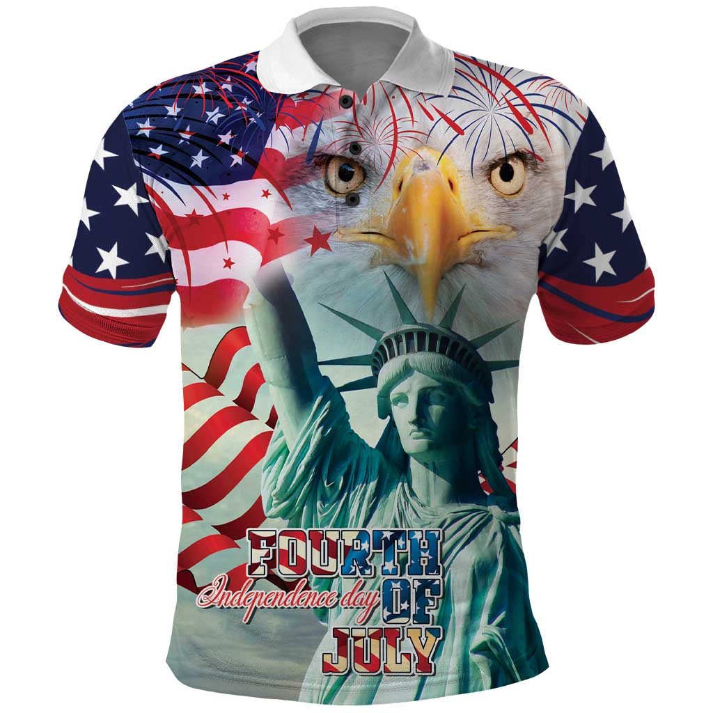 Personalized 4th of July USA Statue of Liberty Polo Shirt Happy Independence Day LT9