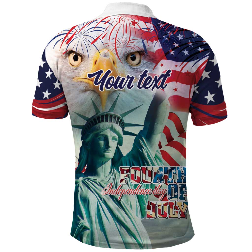 Personalized 4th of July USA Statue of Liberty Polo Shirt Happy Independence Day LT9