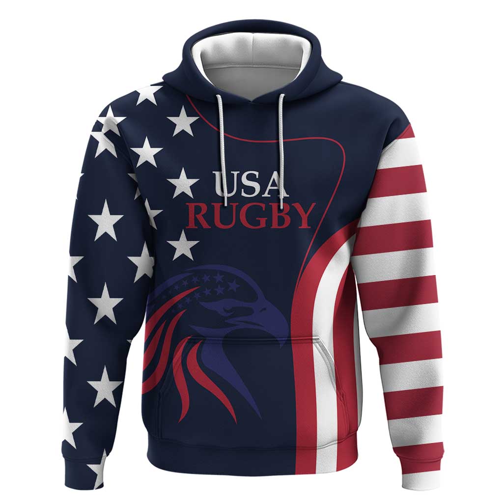 Custom USA Rugby Hoodie The Eagles Summer Paris 2024 LT9