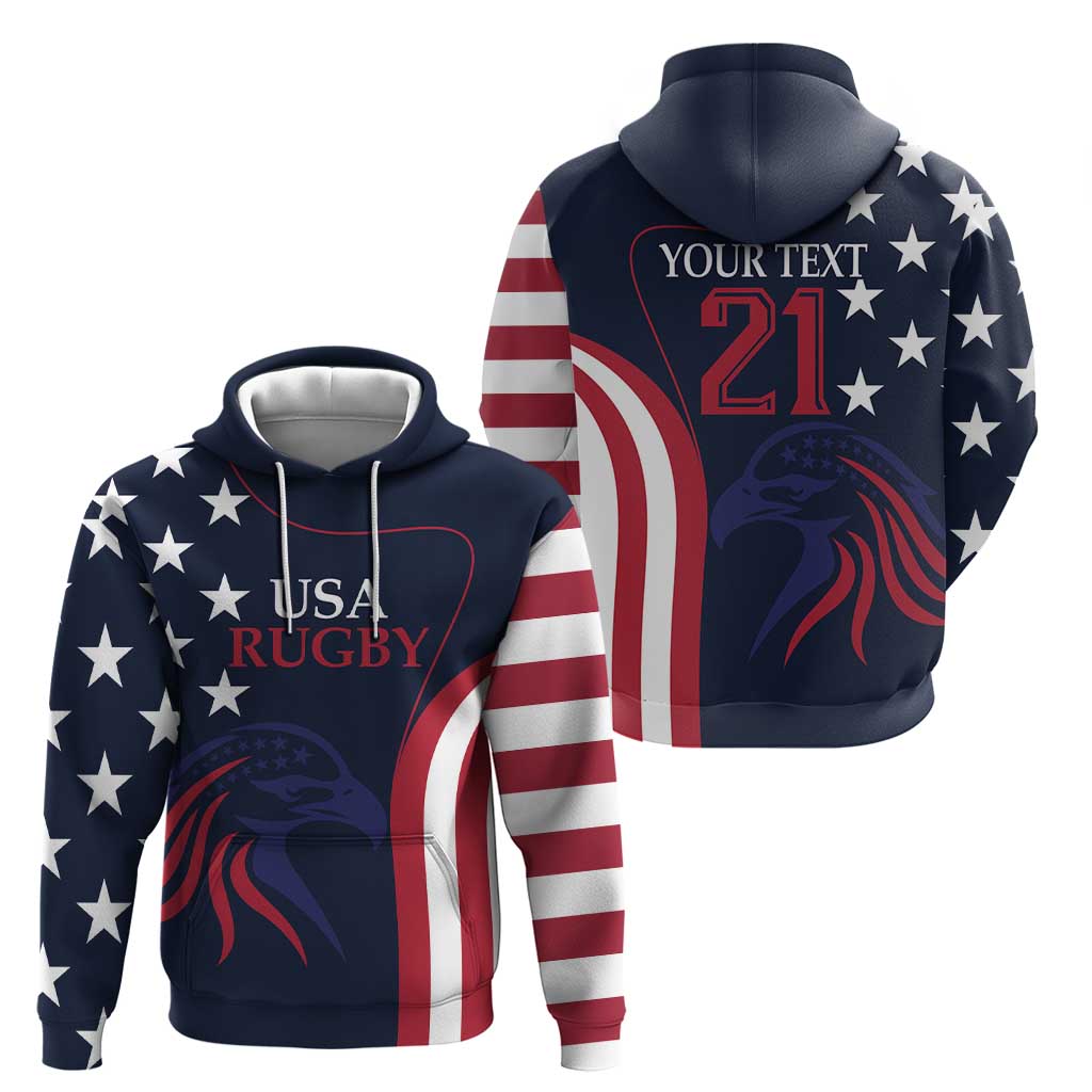 Custom USA Rugby Hoodie The Eagles Summer Paris 2024 LT9