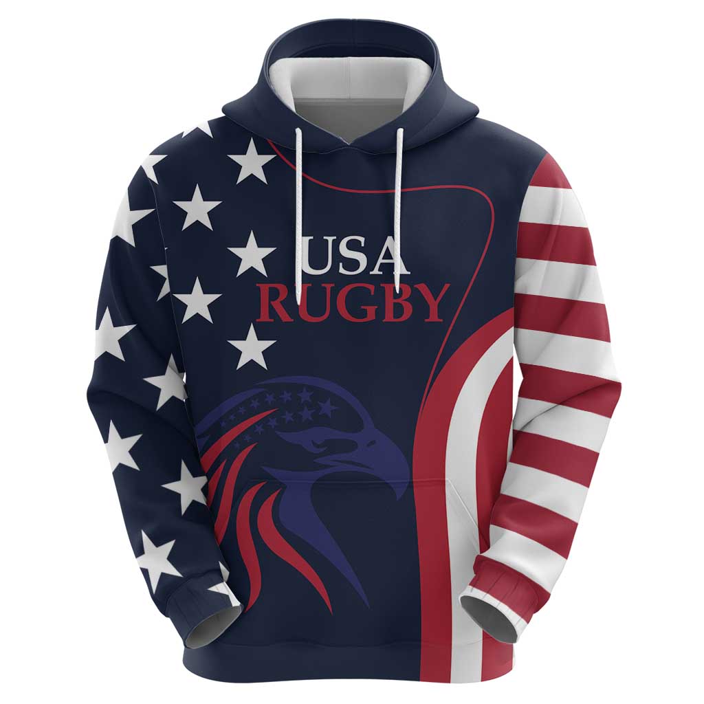 Custom USA Rugby Hoodie The Eagles Summer Paris 2024 LT9