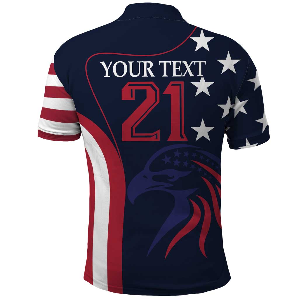 Custom USA Rugby Polo Shirt The Eagles Summer Paris 2024 LT9
