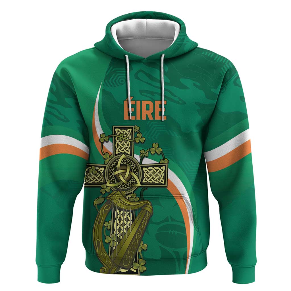 Custom Ireland Rugby Hoodie Green Celtic Knot Summer Paris 2024 LT9