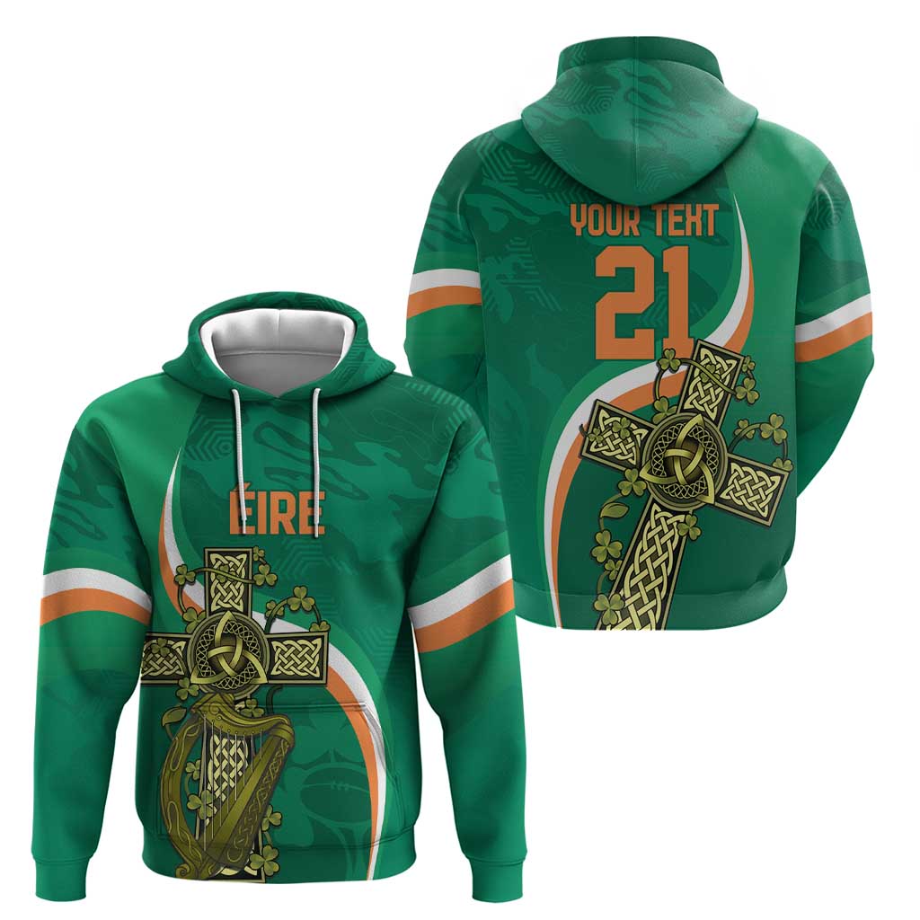Custom Ireland Rugby Hoodie Green Celtic Knot Summer Paris 2024 LT9