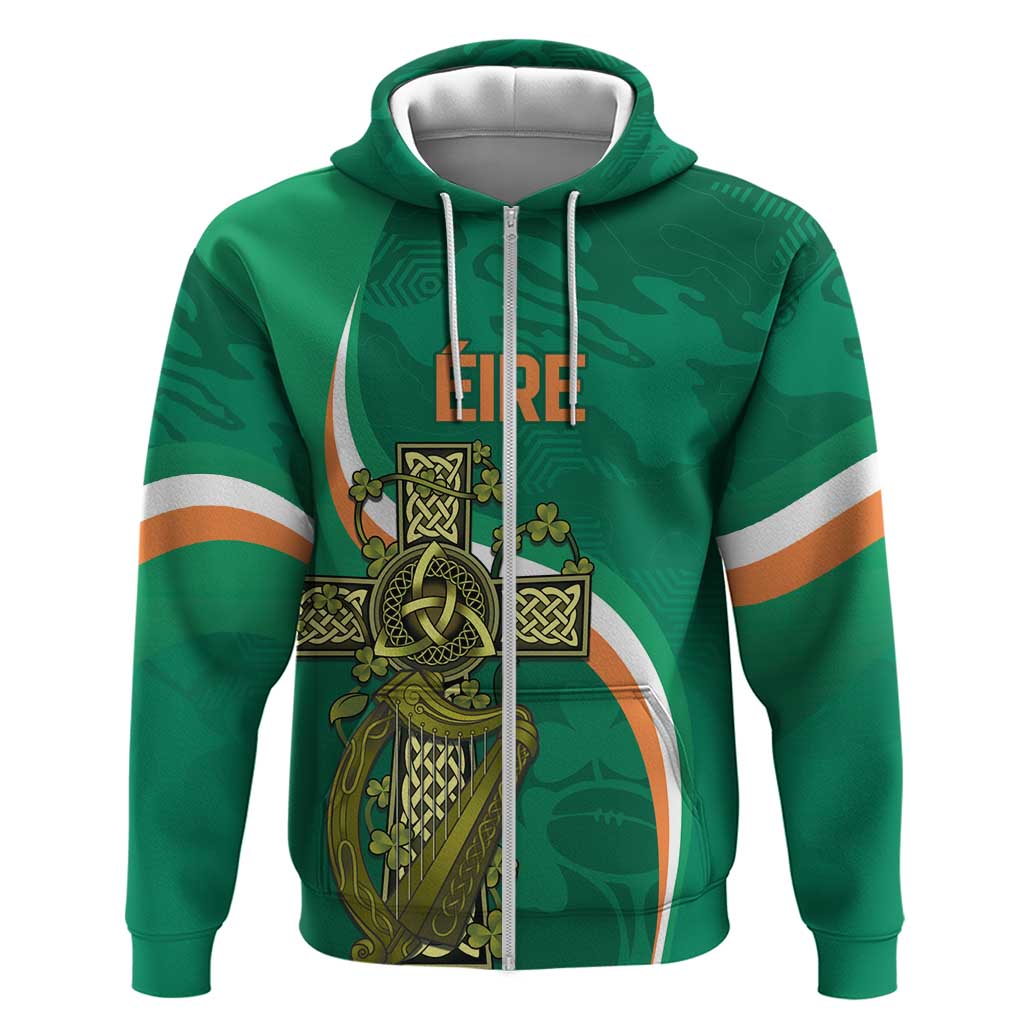Custom Ireland Rugby Hoodie Green Celtic Knot Summer Paris 2024 LT9