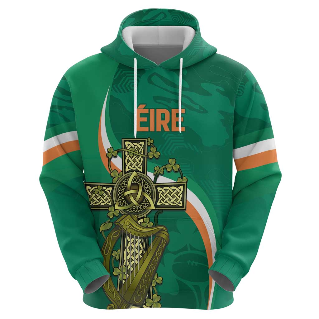 Custom Ireland Rugby Hoodie Green Celtic Knot Summer Paris 2024 LT9