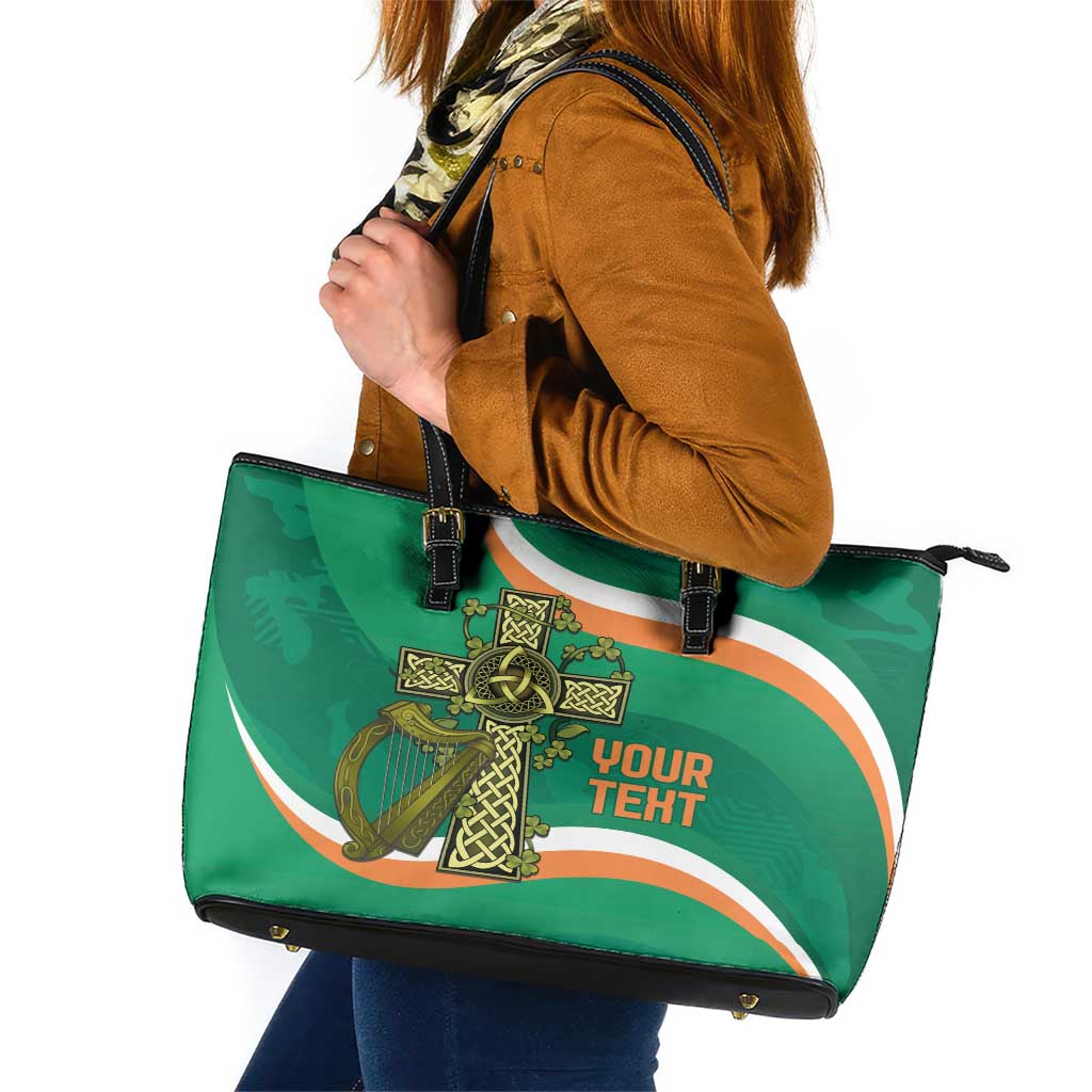 Custom Ireland Rugby Leather Tote Bag Green Celtic Knot Summer Paris 2024 LT9