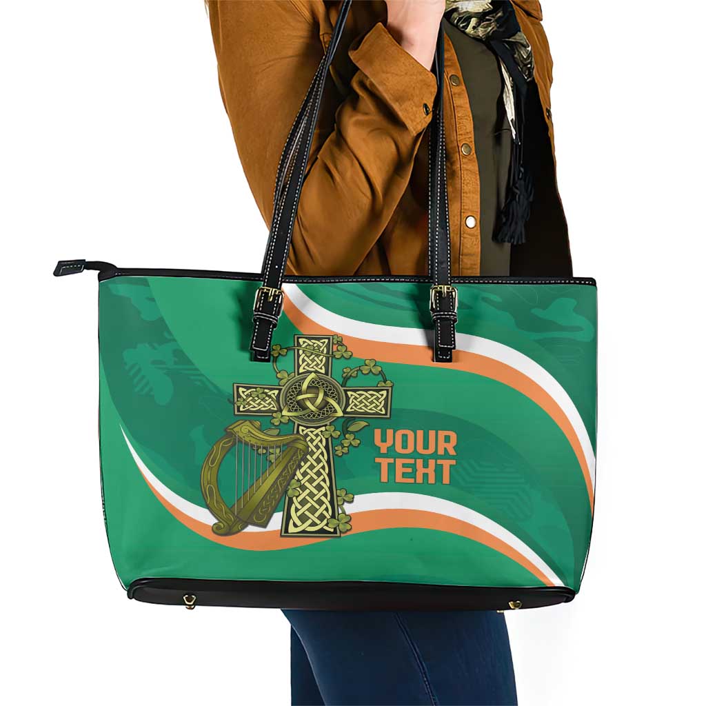 Custom Ireland Rugby Leather Tote Bag Green Celtic Knot Summer Paris 2024 LT9