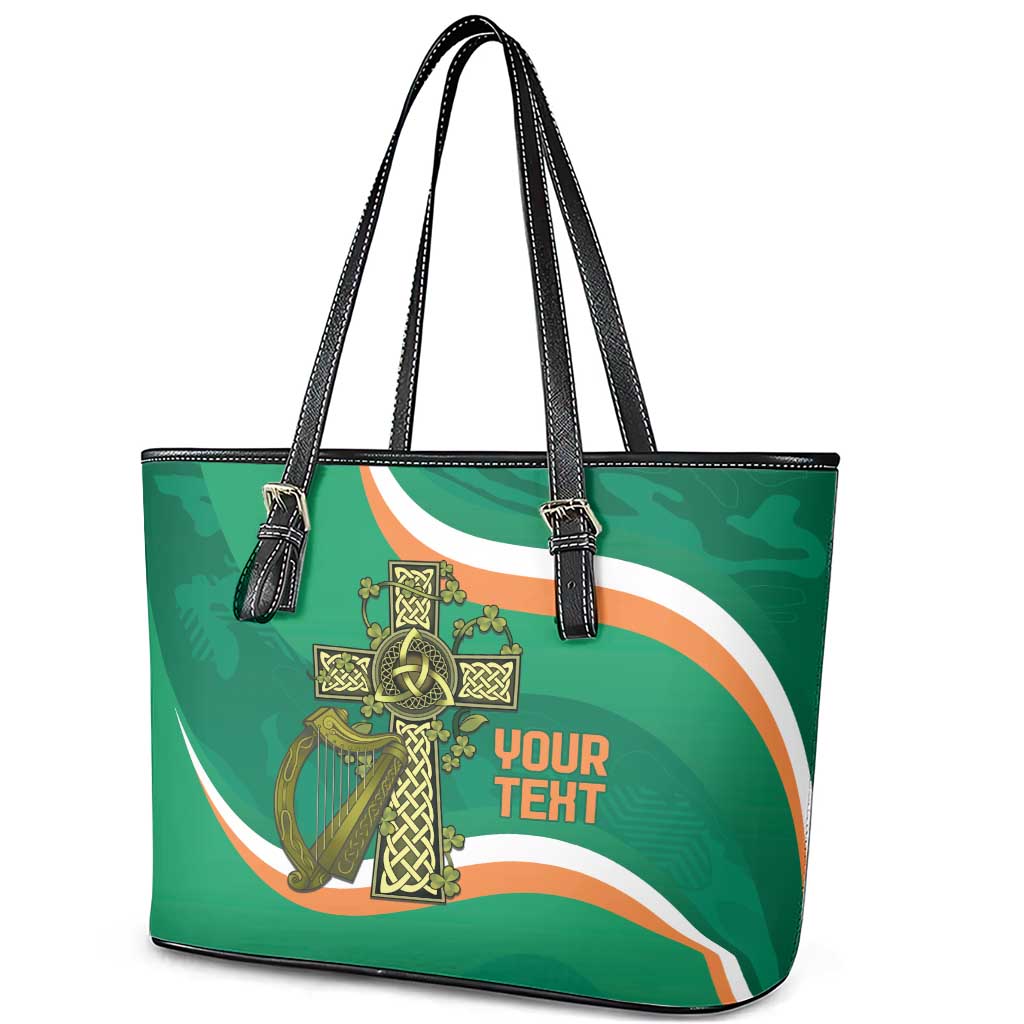 Custom Ireland Rugby Leather Tote Bag Green Celtic Knot Summer Paris 2024 LT9
